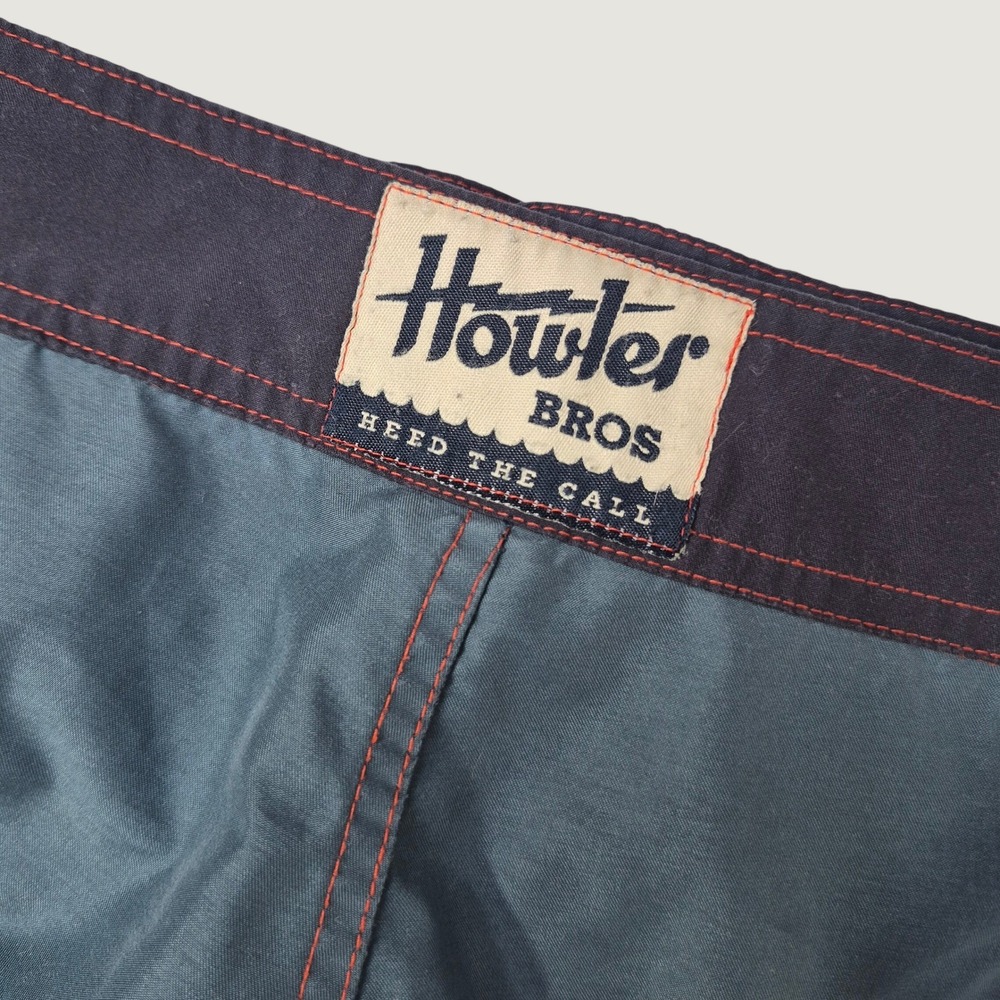 Howler Bros Board Shorts Mens 36‎ Blue Surf Heritage Gorpcore Polyester Scallop